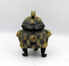 Chinese Bronze Buddha Incense Burner With Dragons And Elephants
