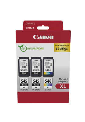 Canon 2x PG-545XL / CL-546XL PIXMA iP2850 MG2555S MG3052 TR4551 TS3355 TS3452