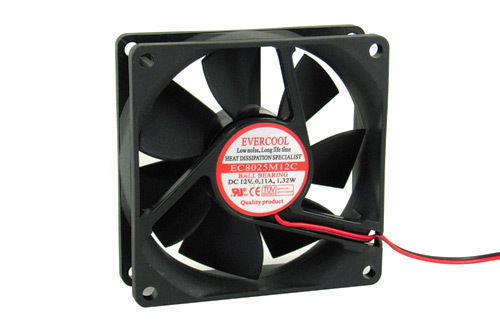 Evercool 2Wire 2Pin 80mm x 25mm Ball bearing Fan EC8025M12C-B2P - Picture 1 of 2