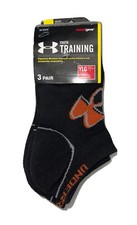 Under Armour Unisex Youth Training 3 Pair No Show Socks Black Size 1-4 3031