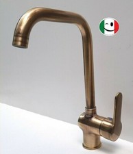 RUBINETTO MISCELATORE MONOCOMANDO PER LAVELLO O LAVABO "ROUND" BRONZATO - BRONZO