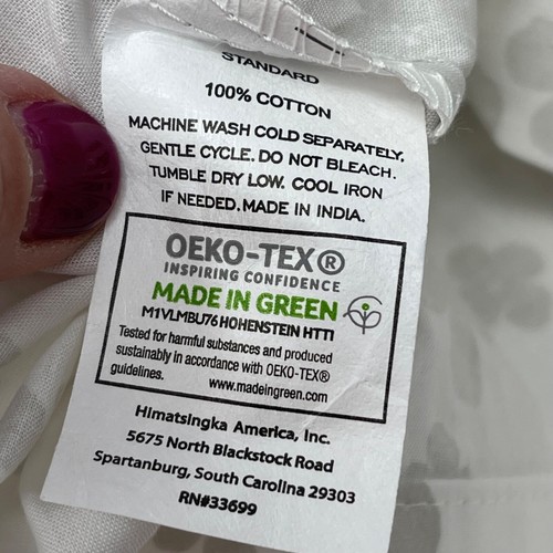 Kate Spade Twin XL Sheet Set White Gray Floral 100% Cotton 3 Piece New - Picture 3 of 6