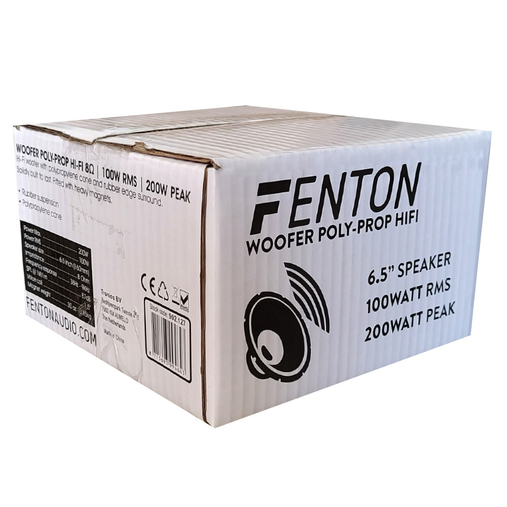 Woofer FENTON 902.127 WP16 6,5" | 100W RMS, 8 Ohm, Cono In Polipropilene, Sospensione In Gomma, 1 Pezzo + 3 Adesivi
