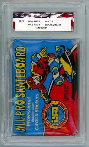 1978 Donruss All-Pro Skateboard Wax Pack AGC 9 Mint