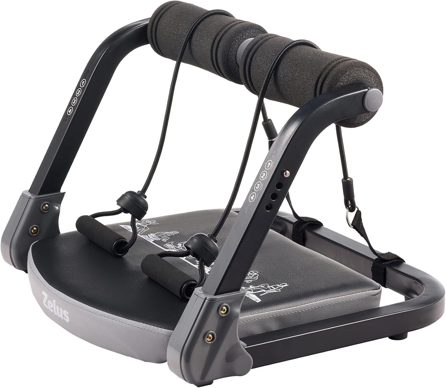 Ab Machine with Resistance Bands for Home Gym, 2 in 1 Ab Workout Equipment 