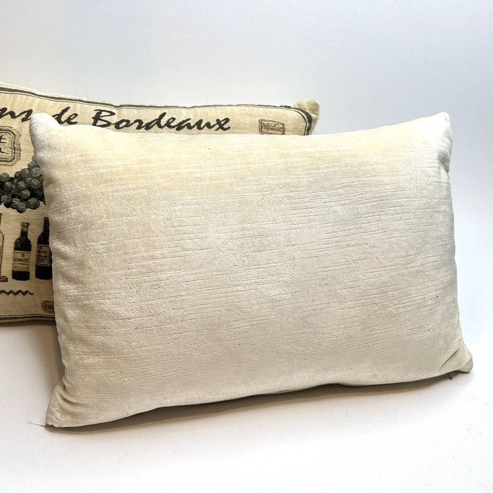 Pair 0f Hines of Oxford Jacquard Tapestry Throw Pillow Wine Theme - Image 2 of 4