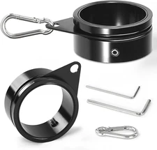 Flag Pole Rings, 360° Rotating Aluminum Alloy Anti-Wrap Mounting Clips with Cara