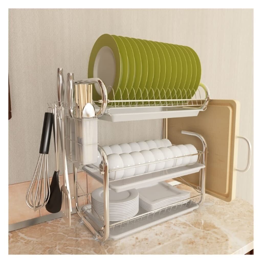 Geschirr Abtropfständer Abtropfgestell Aus Edelstahl 3 Ebenen Dish Drying Rack
