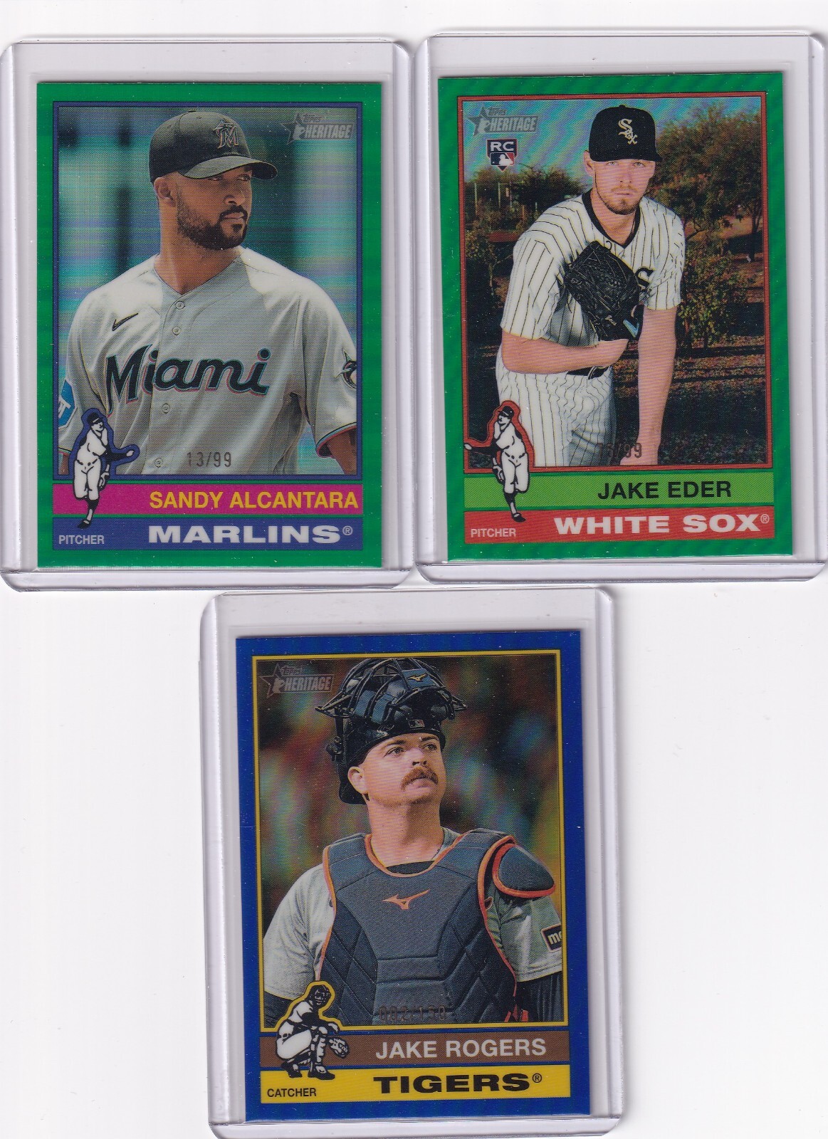 2025 TOPPS HERITAGE CHROME REFRACTOR LOT JAKE EDER, JAKE ROGERS, ALCANTARA WOW!!