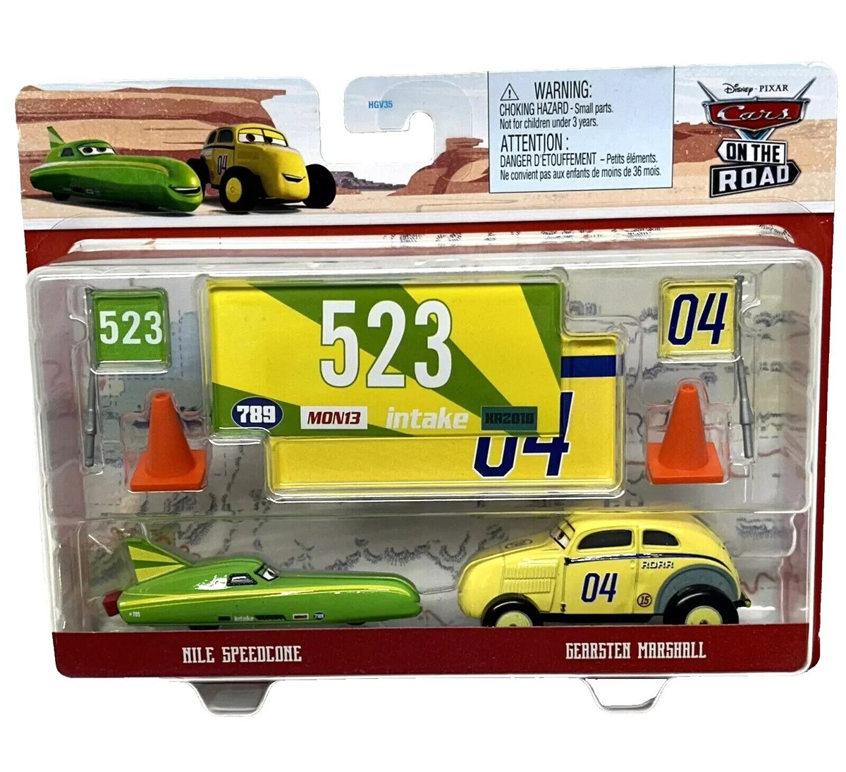 DISNEY CARS ON THE ROAD NILE SPEEDCONE & GEARSTEN MARSHALL 2-PACK