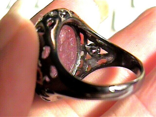 STERLING 925 SILVER natural Mozambique RUBY RING 8 OPERA COCKTAIL Bold UNISEX - Picture 3 of 10