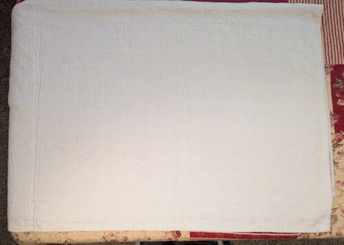 Antiker handgefertigter Quilt handgenäht rot elfenbein 82"x66" Sommergewicht sehr guter Zustand - Bild 17 von 24