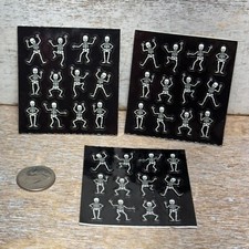 Lot of 3 VTG Sandylion Stickers Pods Assorted DANCING SKELETONS 36 Counts New