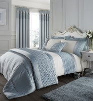 Quilted Luxury Satin King Duvet Cover Duck Egg Quilted Luxury Satin King Duvet Cover Duck Egg