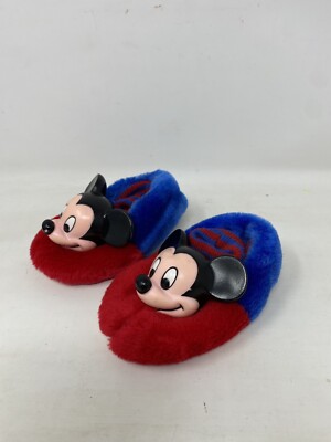 Mickey Mouse Vinyl Head Slippers Vintage 80s 90s Baby/Toddler Size 1-2  Pagoda