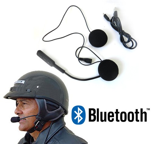 HEADSET MICROFONO AURICOLARE BLUETOOTH IMPERMEABILE PER CASCO MOTO SCOOTER  MP3 | eBay