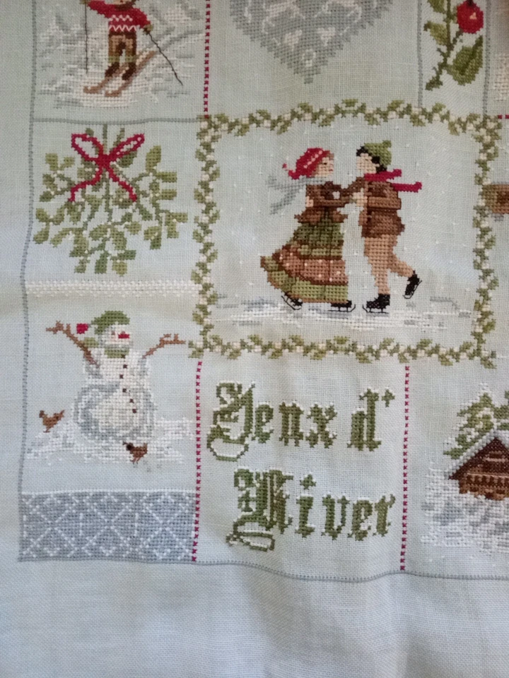 Embroidered Christmas/Winter Pillow Cover. 17" x 17". New.  - Image 4 of 4