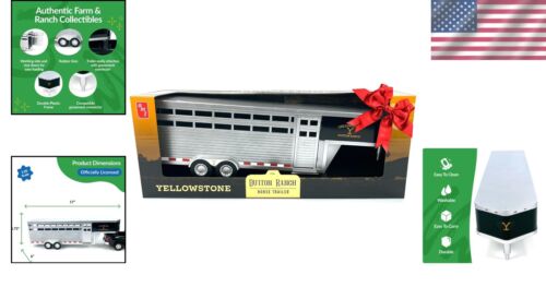 AMT Collectibles - Rimorchio per cavalli a collo d'oca per bambini e collezionisti - 18x6x7 pollici - Foto 2 di 7