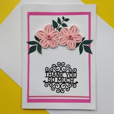 Handmade Paper Quilling Card "Thank You" with Free Shipping
