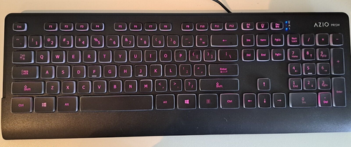 azio prism KB507 backlit computer wired keyboard new in opened box T8