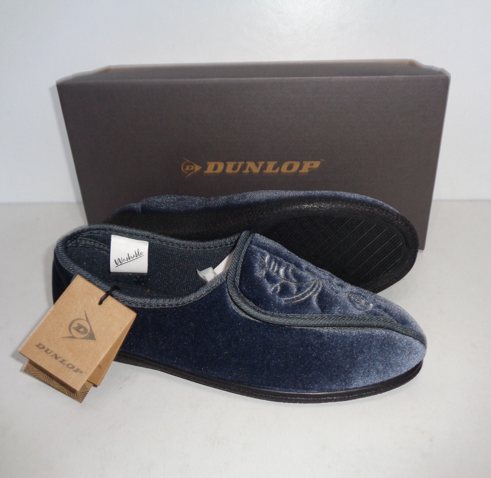 SAOLA Pantofole da donna Dunlop nuove lavabili comfort schiuma suola esterna Regno Unito taglia 4