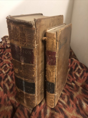 Laws Of Iowa 1872 And Revisions 1860 Hardcover Americana Law Vintage Antique
