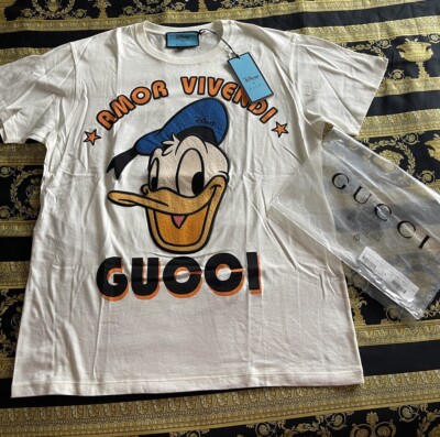 NEW AUTH Gucci Donald Duck Amor Vivendi T-Shirt SZ XS (Oversized