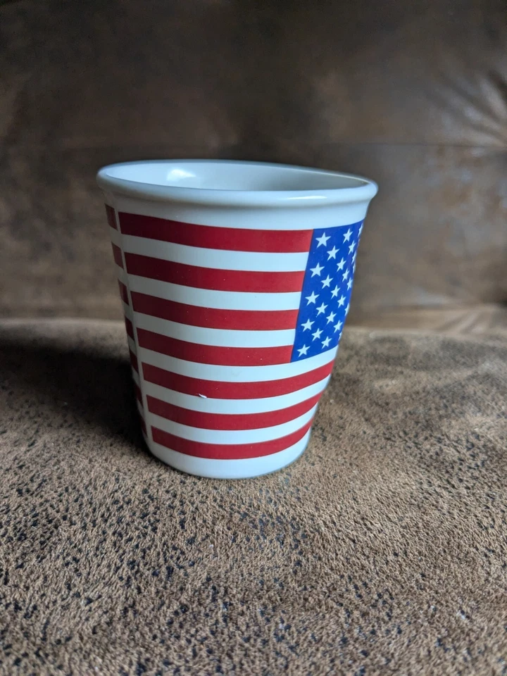 Tasse Café Froissé Gobelet Porcelaine Motif USA Bistrot Expresso Delaunay - Photo 4/4