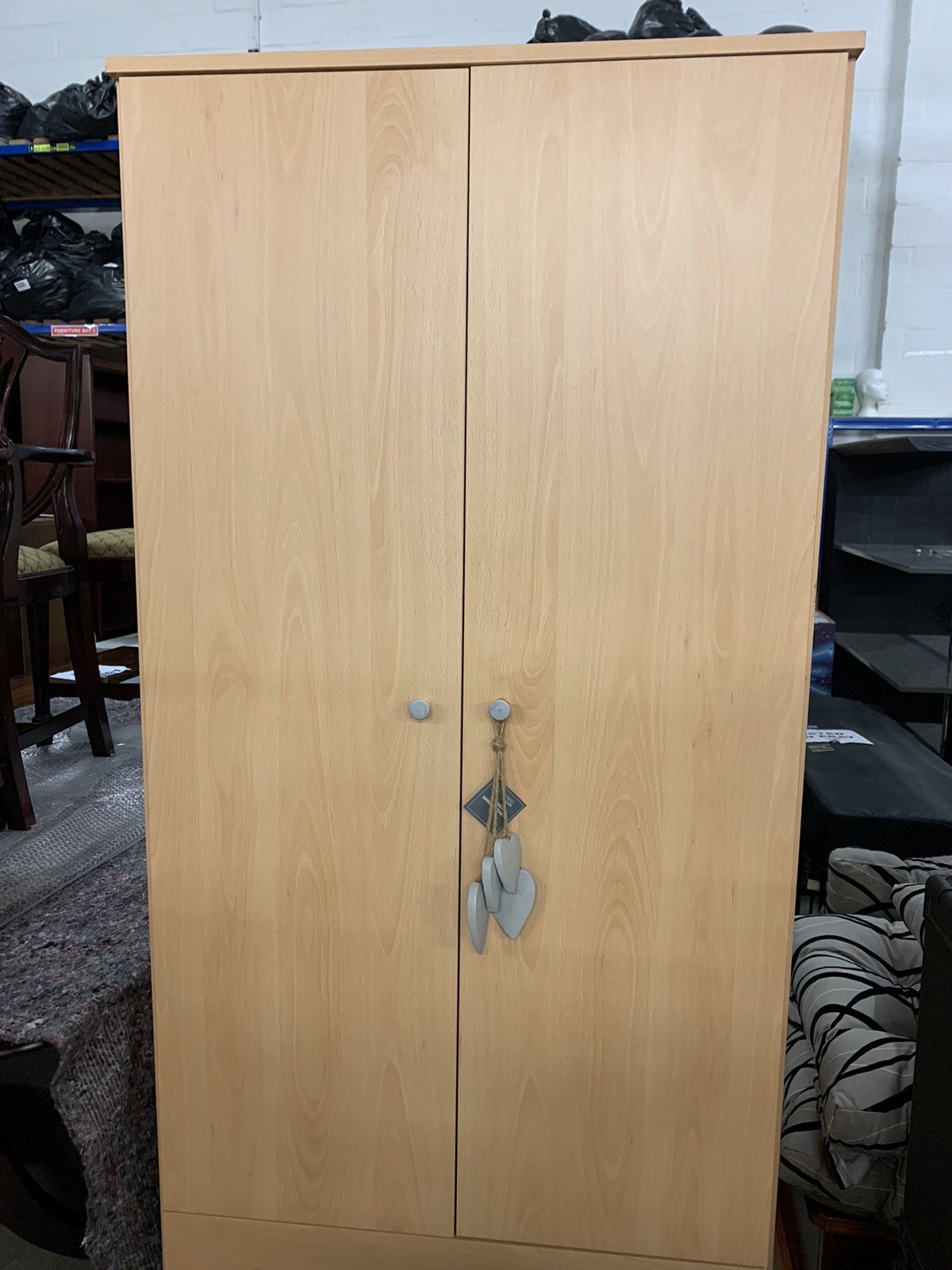 Light Wooden Double Wardrobe With 3 Drawers 2 Door 1 Rail 183 x 74 x 51 cm D278 eBay