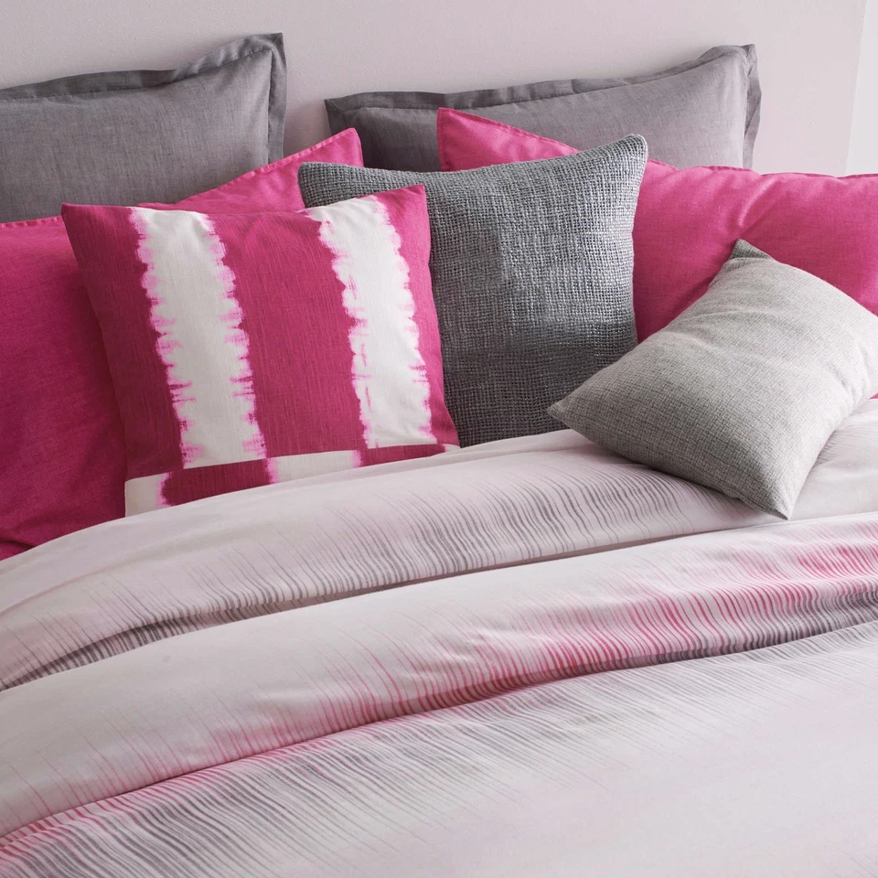 DKNY ЧАСТОТА 3PC КОМПЛЕКТ, 1 КОРОЛЕВА ПОДОДЕЯЛЬНИК ЧЕХОЛ 2 СТАНДАРТНЫЕ ШАМСЫ СЕРЫЙ РОЗОВЫЙ - Изображение 4 из 4