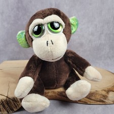 Russ Lil Peepers Mocha Monkey Brown Plush Green Eyes and Ears 9" Stuffed Animal
