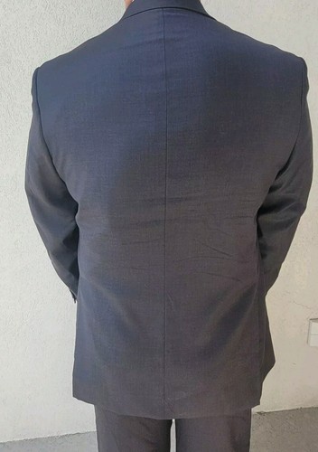 Acquaviva Mens Wool Suit 2 Piece Charcoal Gray 46R Pants 38x28 Made in Italy - Picture 3 of 10