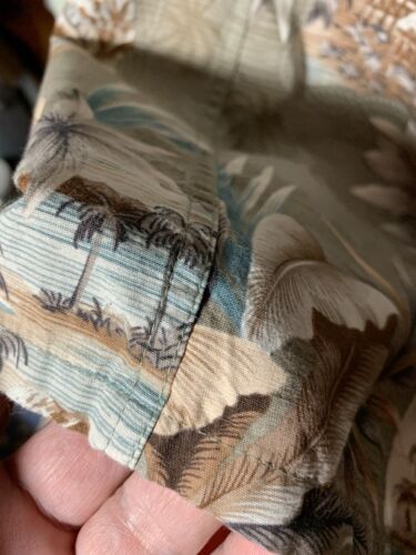 Island Shores Mens Brown Floral Hawaiian Short Sleeved Button Down Shirt Size: L - Picture 9 of 12