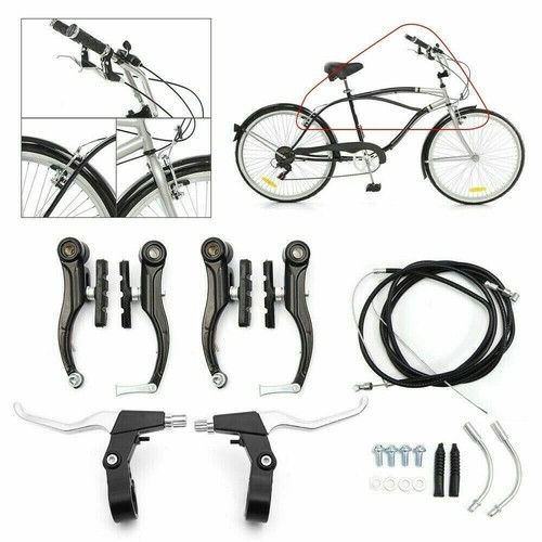 Fahrrad V- Brake Alu Bremsenset Felgenbremse HR VR Komplett Satz Bremshebel Züge - Bild 4 von 13