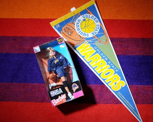 Vintage 1998 NIB Mattel x NBA Golden State Warriors Basketball Playoffs Pennant