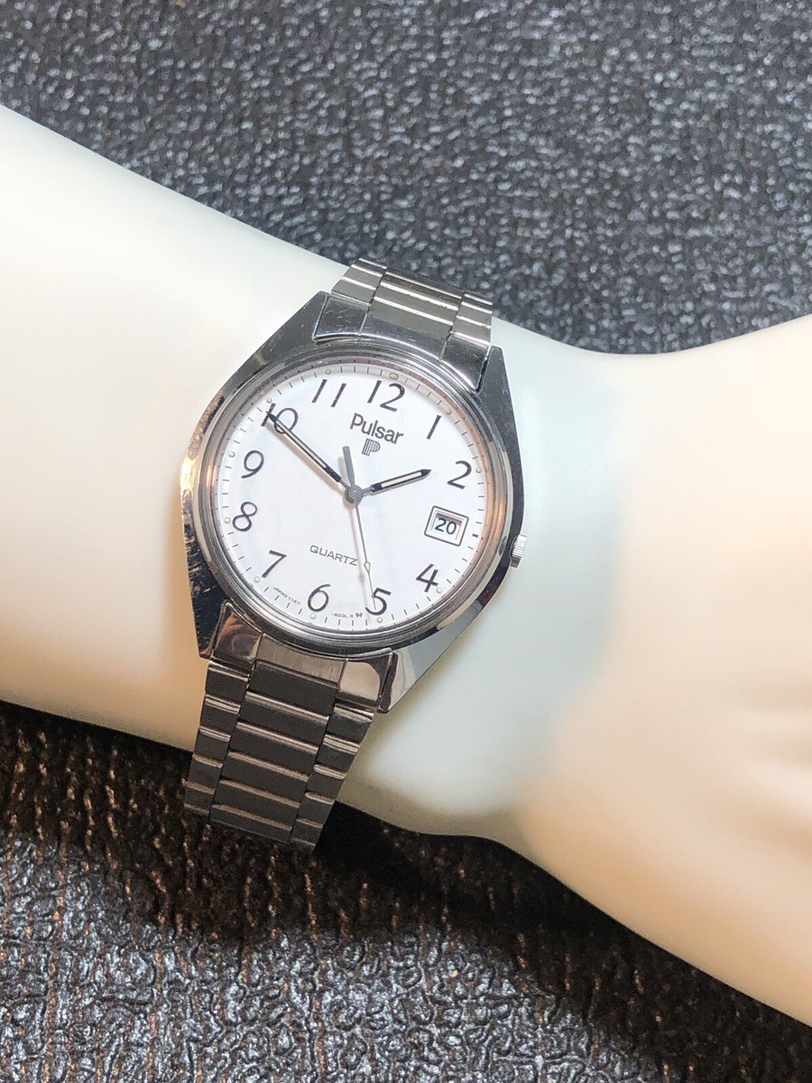 Vintage PULSAR by Seiko Men's Watch Stainless Steel Y147-8009 36mm
