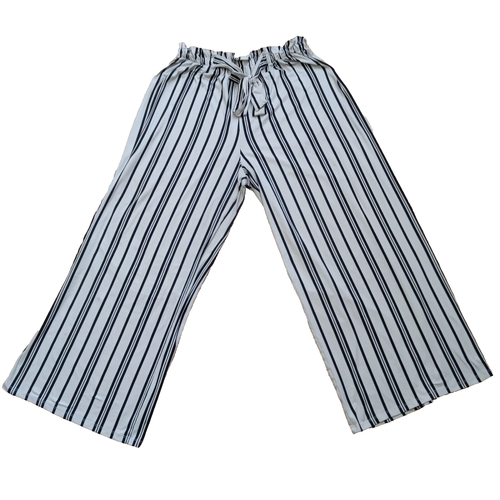 Marci Womens Plus Size 2X Pull On Stretch Striped Black And White Wide Leg Pants