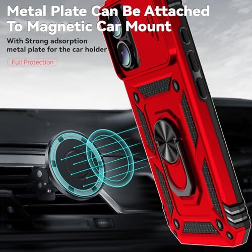 for iPhone 16 Case with HD Screen Protector & Slide Camera Cover