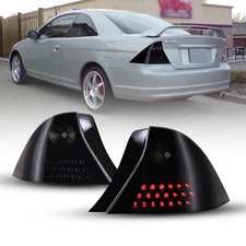 LED Tail Lights Pair for 2001-2003 Honda Civic Coupe Turn Signal Brake Lamps Set