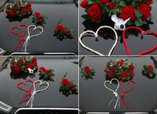 ECHTER ROSESTRAUSS Auto Schmuck Braut Rose Deko Dekoration hochzeit autoschmuck