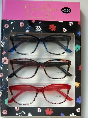 JESSICA SIMPSON SET 3 PACK PREMIUM READING GLASSES READERS +2.50 NEW