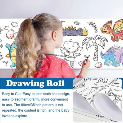 Children DIY Graffiti Scroll Color Filling Paper Painting Roll Mountable йд J9T5