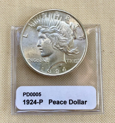 Nice Near Gem BU 1924 P Peace Dollar  - Clear Field & Good Luster / Great Eagle