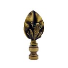 Lamp Finial-FROG ON LILY PAD-Aged Brass Finish, Highly detailed metal casting-FS