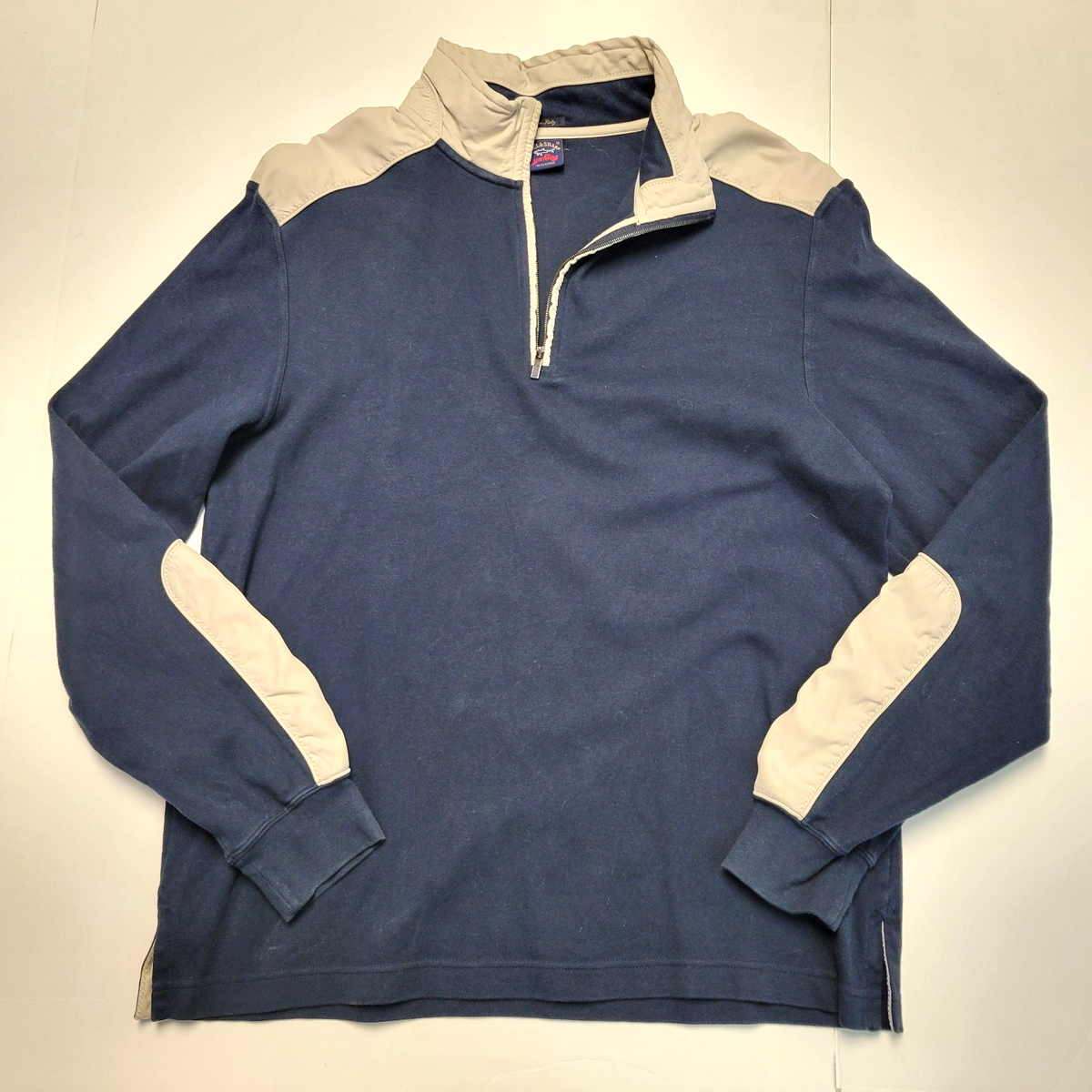 Paul & Shark Quarter Zip Sweater Men MEDIUM M Cotton Knit Blue