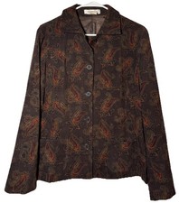 Harv Benard Womens Size 12 Paisley Blazer Jacket Brown Multicolor Lined