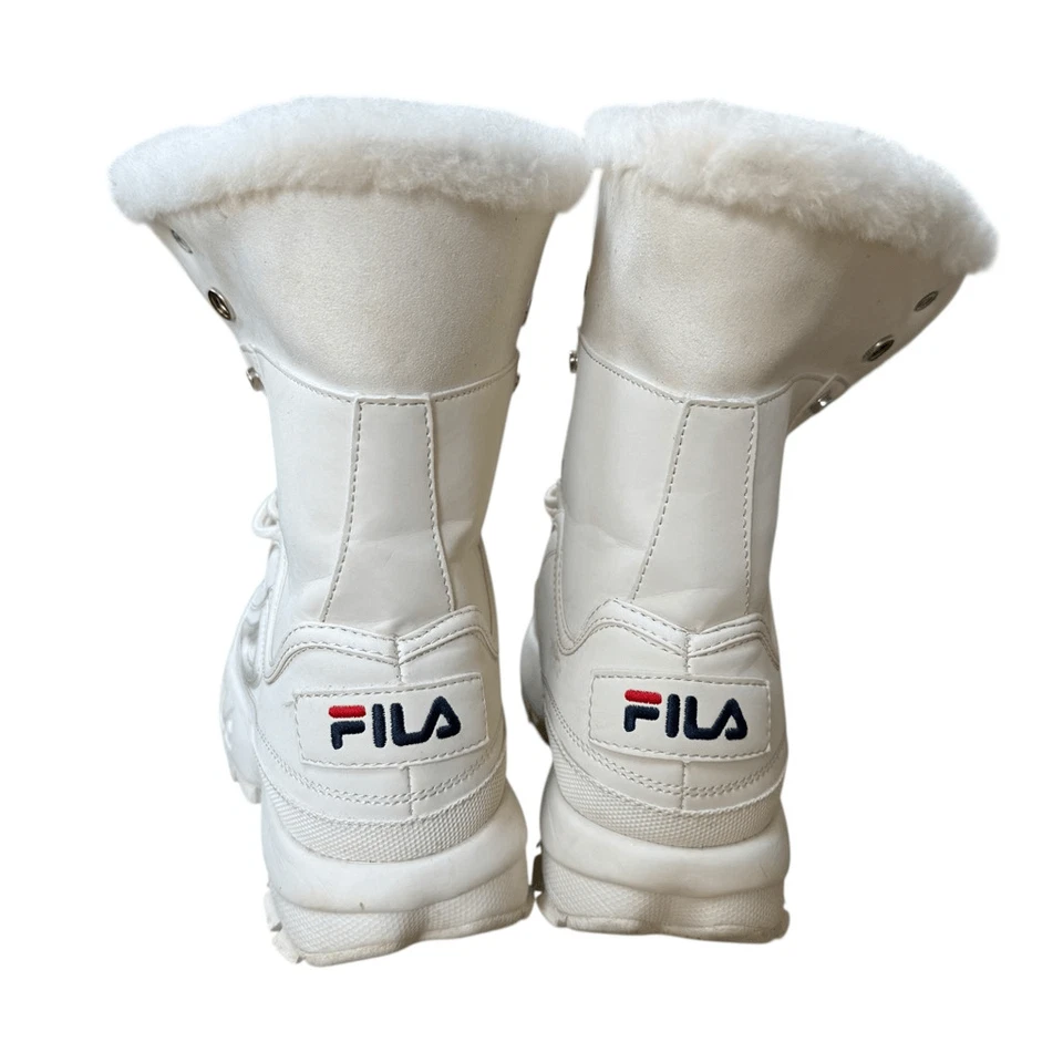Fila Disruptor Shearling sneaker Boots chunky sole plush faux-fur lining size 10 - Image 4 of 4