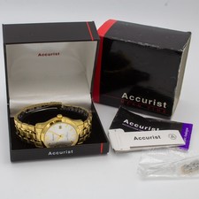 Orologio Accurist uomo tono oro MB510 con scatola e documenti originali