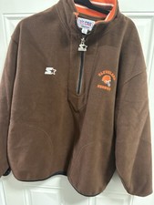 VINTAGE Starter Pro Line Cleveland Browns Fleece Pullover Size Large