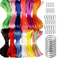 FDNDAMEI 12 Colors Nylon String for Bracelets, Waxed String for Bracelet Making